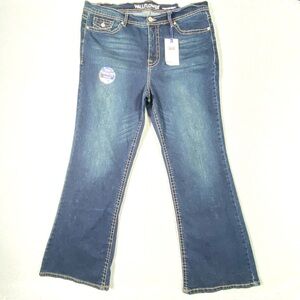 Wallflower Flirty Curvy Hi Rise Flare Jeans Women 16W Blue Boho Hippie Denim NWT